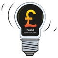 Vector lamp with currency sign - Pound Great Britain, GBP